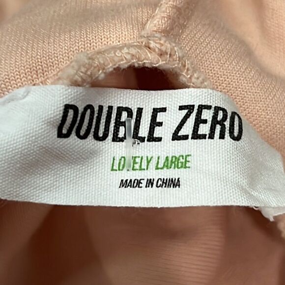 NWT Double Zero Soft Pink Velvet Cropped Hooded Sweatshirt - Size Large - Picture 9 of 10